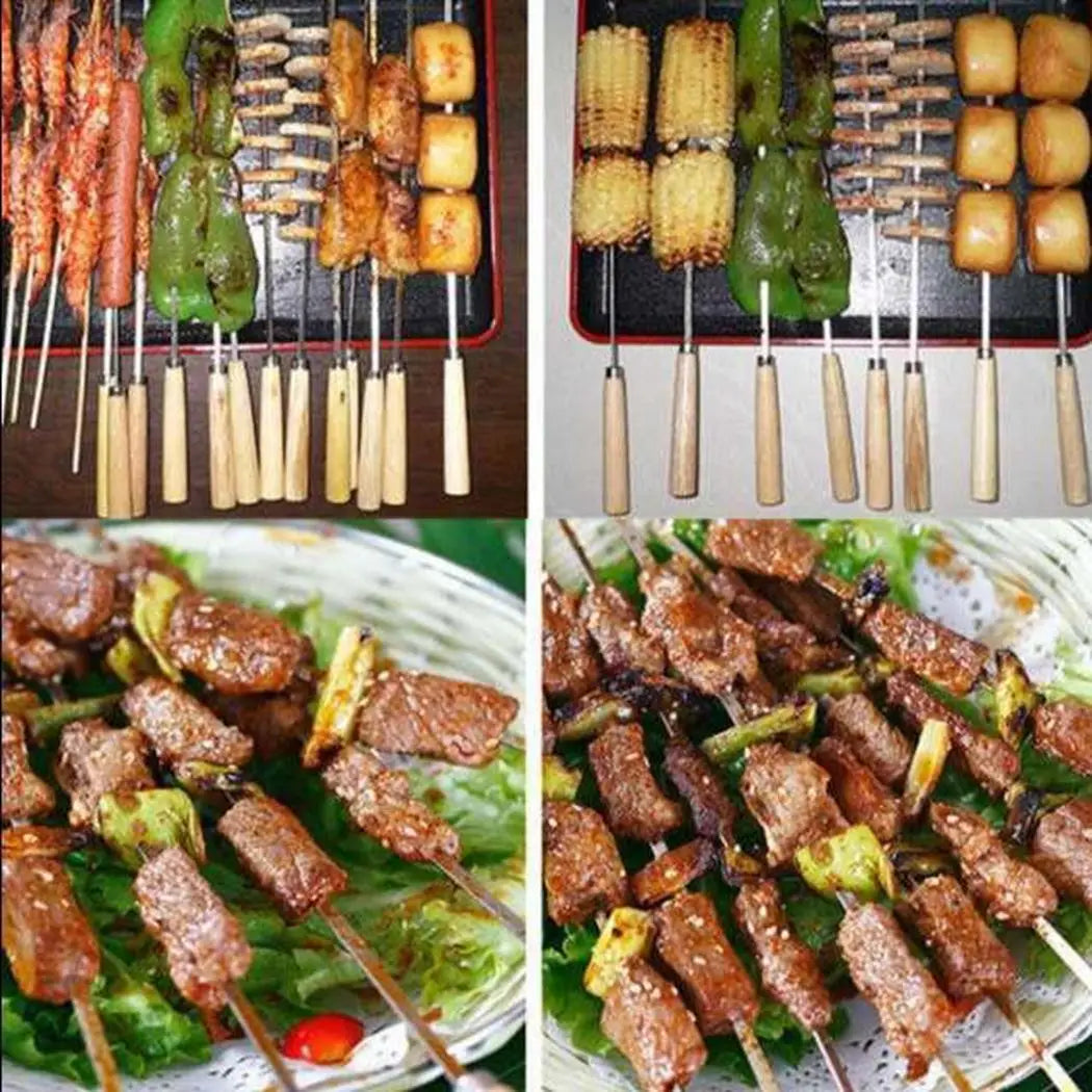 Brochetas o Pinchos para asados con mango de madera