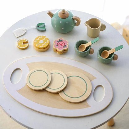 Juego de té de madera Montessori