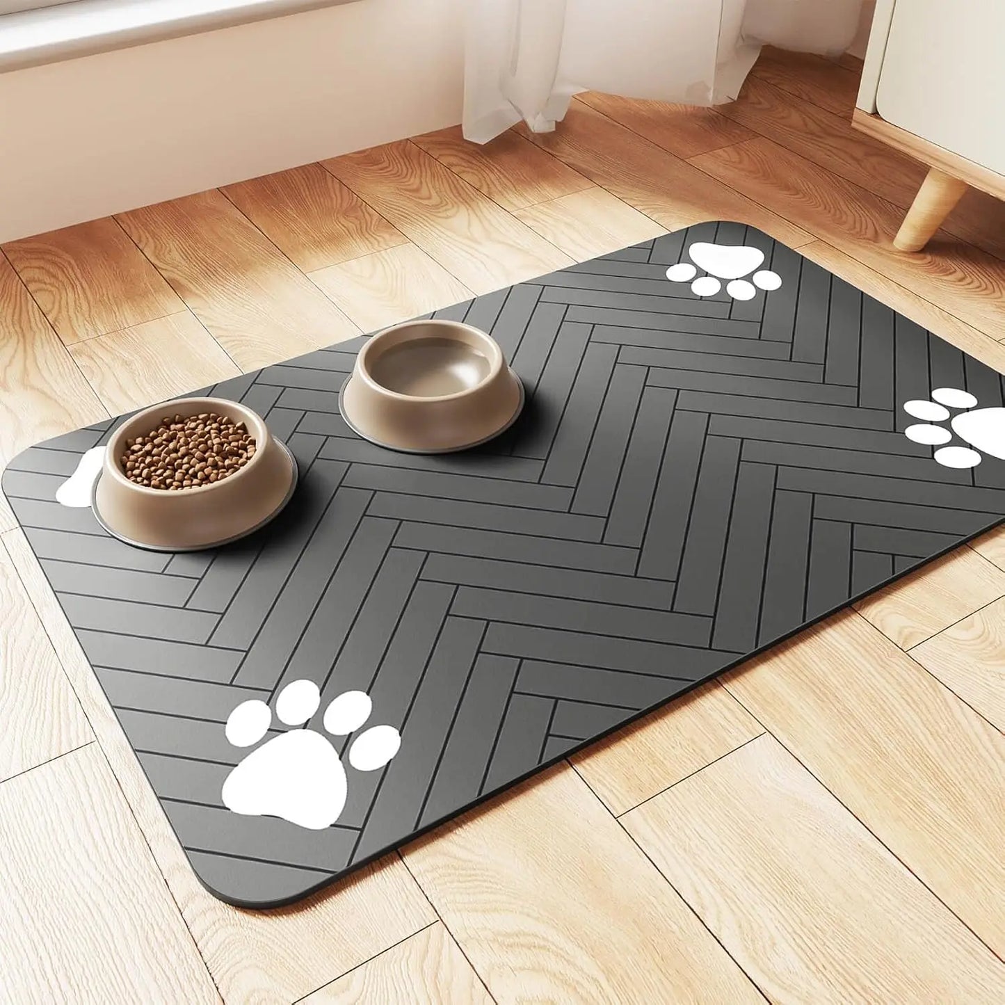 Alfombrilla de alimentación para mascotas super absorbente