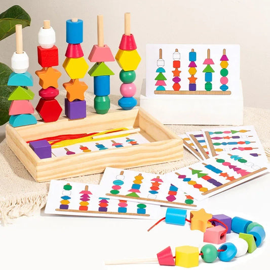 Juego de Encaje de madera Montessori para niños