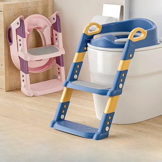 Asiento de inodoro con escalera para niños